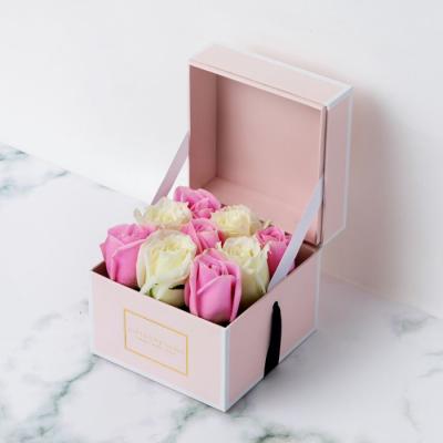 China Recyclable Custom Square Mini Flower Packaging Boxes for Packaging Arrangements Embossed Box for Flowers Wholesale Flower Boxes All Sizes for sale