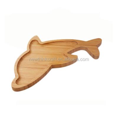 China Natual Food Trays Sustainable Animal Shape Bamboo Dishes Wooden Dishes for sale