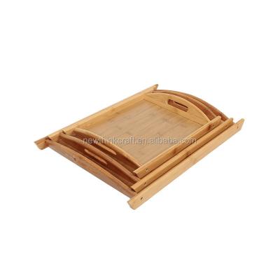 China Sustainable Natural Bamboo Wood Wooden Rectangle Serving Dishes Trays For Household And Restaurants for sale