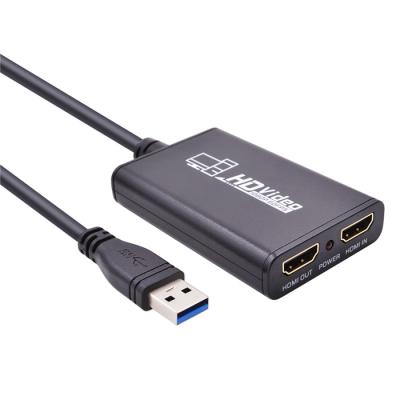 China HDMI USB3.0 Video Capture Card Support YUY2 4K Input No Delay Live Streaming 4k Video Capture With Loop Game Capture 80x52x16(mm) for sale