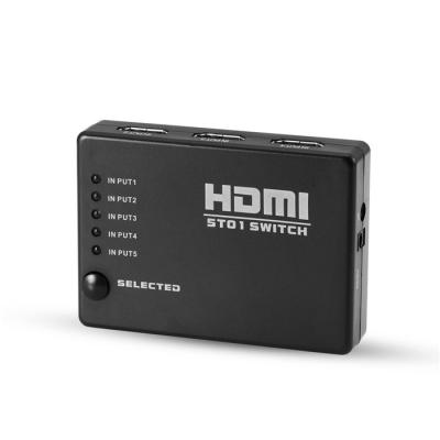 China Multiuse 1080P HDMI Switcher 5 In 1 Out Of HDMI Changer With IR Remote Control for sale