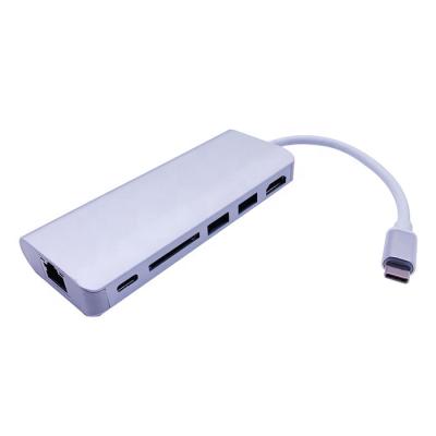 China Type C to LAN USB-C Hub 6 in 1 LAN HDMI USB SD Type C to LAN Adapter for Mac Laptop. for sale