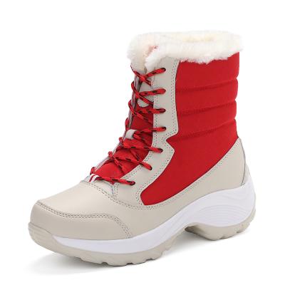 China Fashion trend women winter leather boots waterproof keep warm sneakers women snow boots winter boots for sale