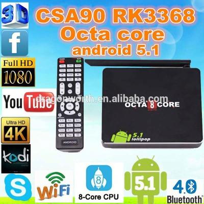 China Android 5.1 CSA90 H.265 TV Box Indian IPTV Octa Core Arabic 16 Bits for sale