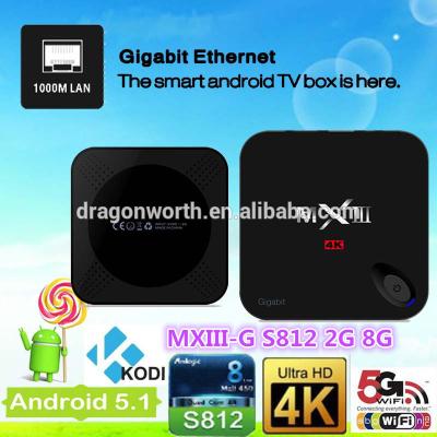 China Mxiii Mxiii - G Google S812 Android Tv Box With 1000m Lan Smart Android 5.1 Tv Box for sale