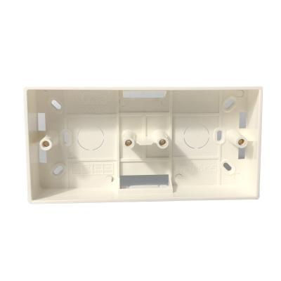 China Manufacturer Good Performance Electrical Plastic Fireproof PVC Wall Mount PVC Back Switch Box Junction Box Flame Retardant Outdoor Bracket 2 Strip for sale