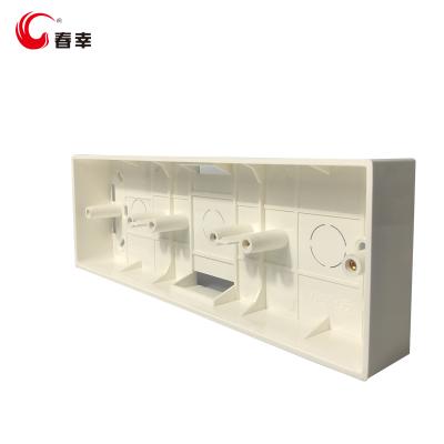 China Easy Installation Indoor/Outdoor Electrical Box Bottom 3 Way Switch Box PVC Back Plate Fireproof Outdoor Mount Junction Box for sale