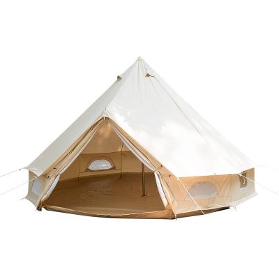 China Extended Type 5M Outdoor Waterproof Large Canvas Glamping Safari Yurt Tent Luxury Bell Tent For Travel for sale