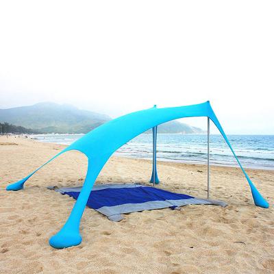 China Amazon Hot Sale UPF 50+ Sunshade Diagonal Tying Type Lightweight Pop Up Beach Tent With Sand Shovel for sale