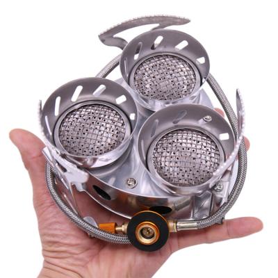 China High Power Manual 3-Head Outdoor Portable Camping Three Core Picnic High Power Head Windproof Stove for sale