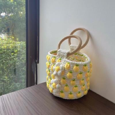 China New Cute 100% Hand Knitted Vintage Trend Autumn And Winter Woolen Bags Cute Handmade Bag Bags For Women, Kids Gift for sale