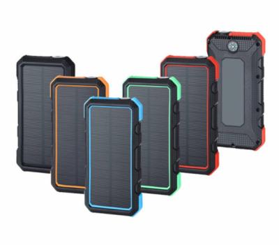 China Waterproof Fast Mobile Phone Charging Solar Power Bank 20000mah Dual Usb Portable Solar Charger Solar Powerbank For Outdoor for sale