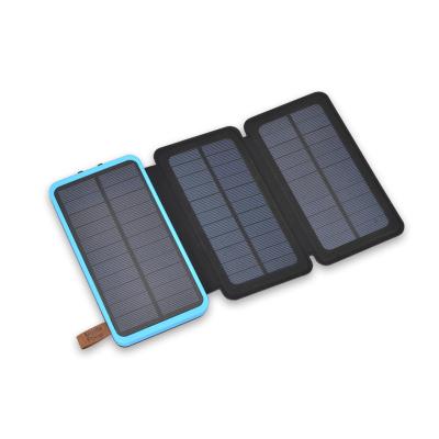 China Portable Waterproof Solar Power Bank 20000 mah Solar Powerbanks 20000mah LED Light Solar Panel Power Bank Waterproof Anti-Dust Dustproof Li-polymer for Mobile Phone for sale