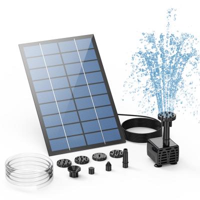 China AISITIN Plastic Solar Fountain Pump with 6Nozzles and 4ft Water Pipe Solar Powered Pump for Pond, Garden and Other Places for sale