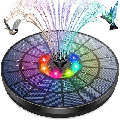 China AISITIN 5.5W Plastic Solar Fountain with Color LED Light and 2000mAh Battery, 7 Nozzles Solar Bird Bath Fountain for Outdoor, Garden for sale