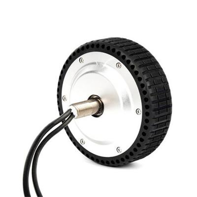 China New 6.5 Inch Dual Shaft 48v 200w Encoder External Rotor Totally Enclosed Long Life Brushless DC Wheel Hub Motor for sale