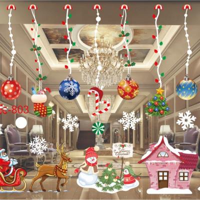 China Custom Window Sticker Color Christmas Decoration Around The Tube Wrapping Paper Window Sticker for sale