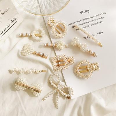 China Wholesale Hair Decoration Design Central Institute of Statistics Korean Pearl Hair Clip In Mixed Models High Quality Hair Clip For Women for sale