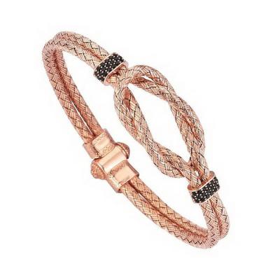 China Luxury Hot Magnets Stainless Steel Wire Rope Braid Bracelet Men Vacuum Electroplate Titanium Steel Bracelet for sale