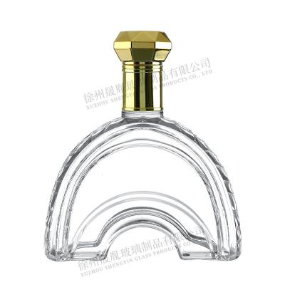 China Custom Beverage Arch Bridge Glass Capsule For Gin Vodka Tequila Liquor Alcohol Spirits for sale