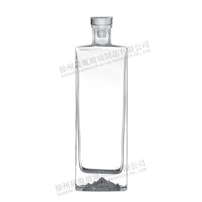 China Wholesale Beverage 500ml Square Liquor Juniper Whiskey Vodka Glass Bottle For Brandy Rum for sale