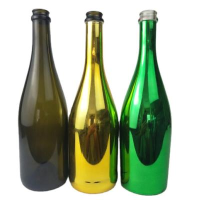 China Beverage Making 750ml Gold Wine Plated Champagne Wine Glass Bottle Drinkable Spirits for sale