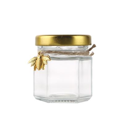 China Food Most Popular Style Clear Round Mini Honey 70ml Jam Bottles Glass Jar With Lid for sale