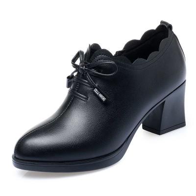 China Anti-skid shoes for women new styles thick bottom leather shoes ladies shoes wholesale for sale