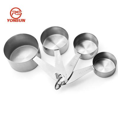 China Sustainable 4pcs Stainless Steel Measuring Cup Set Cooking Tools Bakeware Set Kitchen Tools for sale