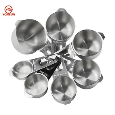 China 7piece Stainless Steel Hot Viable Measuring Cups Set Tools Kitchen Gadget Tools Bakeware Kitchen Cooking Tools for sale