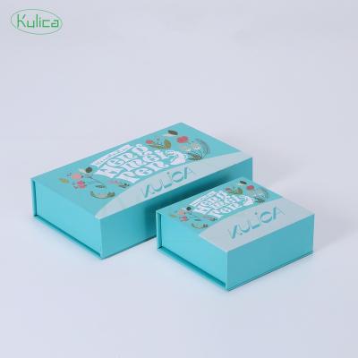 China KULICA Recyclable Magnetic Jewelry Box Full Side Drop Cloth Green Pink Cosmetic Gift Shoes Magnetic Packaging Boxes for sale