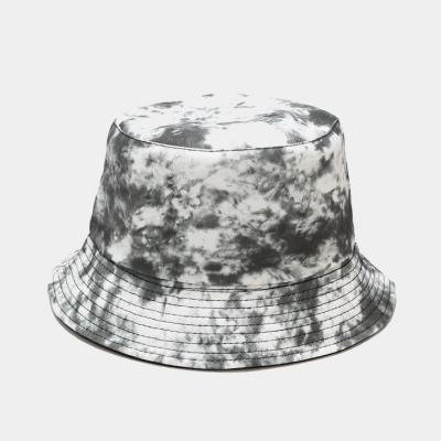 China Fashion Designer Reversible Custom Logo Printed Cotton Tie Dye Fisherman Bucket Hat for sale