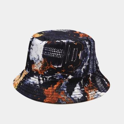 China Fashion Designer Reversible Custom Logo Printed Cotton Tie Dye Fisherman Bucket Hat for sale