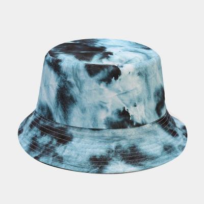 China Fashion Designer Reversible Custom Logo Printed Cotton Tie Dye Fisherman Bucket Hat for sale