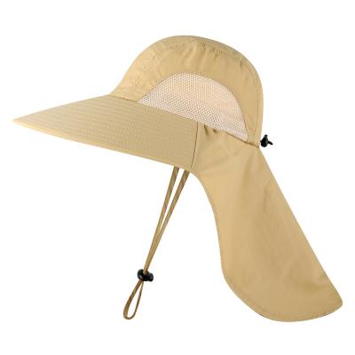 China Sporty Wholesale UV Hat Fisherman Single Vent Sunshade Cycling Mountaineering Caps With String Sun Camping Hat for sale