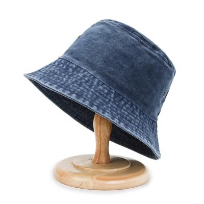 China Fashion Washed Cotton Bucket Hat Summer Travel Bucket Hat Beach Sun Hat Wholesale Bucket Washed Hats for sale