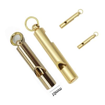 China Aluminum Custom Machining Emergency Escape Police Training With Pure Brass Pendant Key Chain Whistle for sale