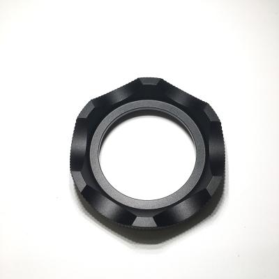 China OEM Custom CNC Machining Aluminum Sandblast Anodized Black Flashlight Housing Aluminum Cover for sale