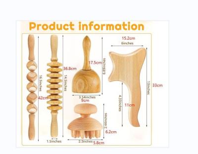 China Wooden Body Massage Tools Therapy Wooden Massager Wooden Massager Roller Lymphatic Gua Sha Cellulite for sale