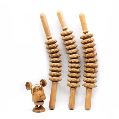 China Anti Cellulite Therapy Body Massager Waist Roller Tool Wood Accessories Cellulite Wood Roller for sale