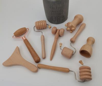 China Mini Face Beech Wood Facial Massager Set Other Massager Products Tool Wood Sculpting Therapy Sculpt Tool for sale