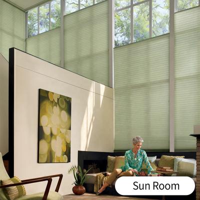 China Modern High Quality Cordless Honeycomb Blinds Pleated Cellular Window Shades Blackout Sunscreen 100% Polyester Honeycomb Curtains for sale