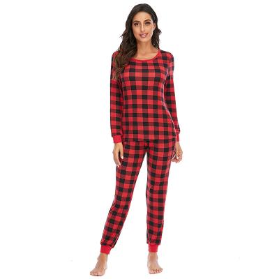 China Pajama Gram Women QUICK DRY Pajamas Set Classic Christmas Ladies Lounge Wear Plaid Ladies Pajamas Sets for sale