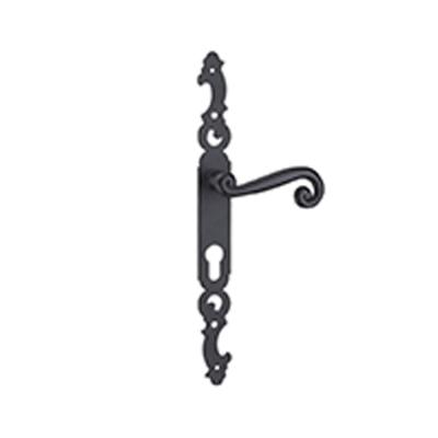 China Modern Lever Latch Long Board Cast Iron Tailored Door Pull Black Door Handle for sale