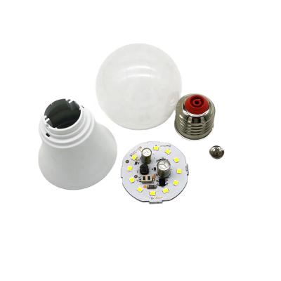 China Residential complete aluminum base type raw materials 3000K lamp e27 b22 case 9w led bulb skd for sale