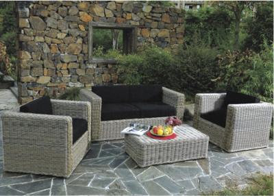 China Outside Furniture Retro Style Rattan Furniture Sofa Dark Grey for sale