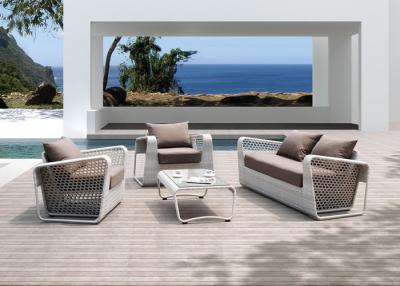 China European Style Outdoor Rattan Furniture, White Fashion Sofa Set for sale