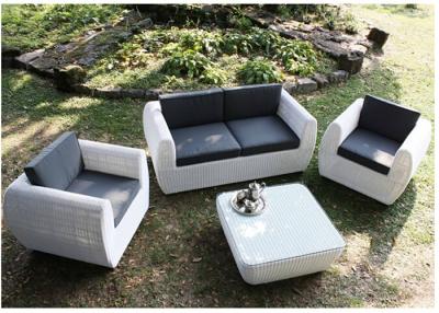 China White Weatherproof Small 4 Piece Rattan Garden Set Indoor Patio Furniture for sale