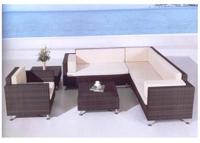 China L Shape Rattan Corner Sofa Garden Furniture for Patio , Villa , Hotel for sale