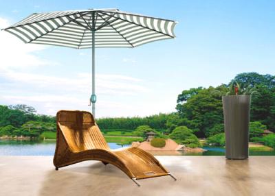 China Yellow Beach Sun Loungers Outdoor Rattan Furniture Anti UV Customized for sale